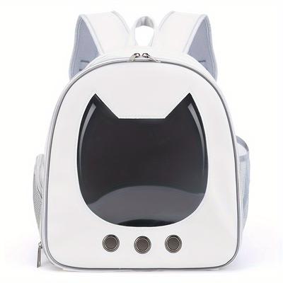 TEMU Water-resistant Portable Cat Backpack Carrier - Lightweight, Breathable Pet Travel Bag With Zip Closure For Cats & Small Dogs, Comfortable Shoulder Straps, Ideal For Image