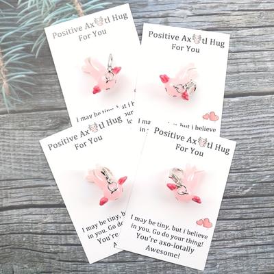 TEMU 1pc/2pcs/4pcs Positive Animals Axolotl Hug Keychain Gifts, Axolotl Decor, Inspirational Motivational Birthday Gift For Image