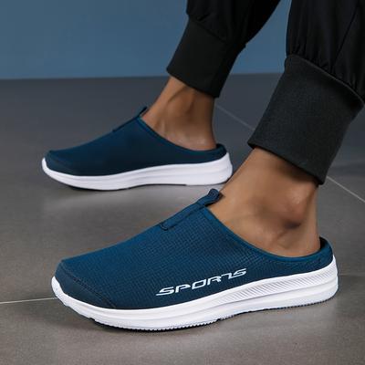 TEMU Breathable Slip-resistant Sandals - Versatile For All , -on, Fit For Outdoor Leisure And Camping - Navy Blue, Fabric Upper Image