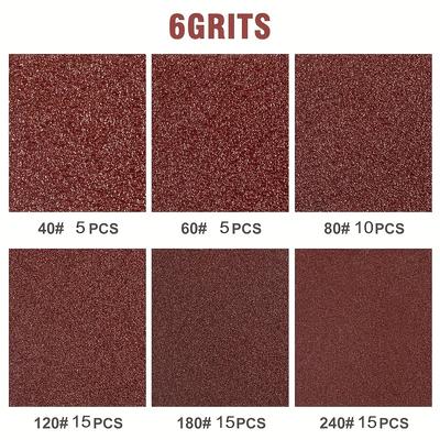 TEMU 65pcs 11-hole Mouse 40-240 Gravel Triangular Sandpaper - Aluminum Oxide, For Detailing Grinder Hooks And Rings Triangular Sandpaper Image
