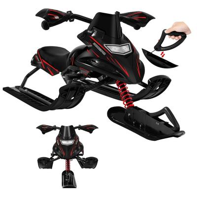 TEMU Steering Sled With Foot Brake - Comfortable Padded Seat, Metal Frame, Automatic Pull Rope, , To 200lbs - Winter Skiing Image