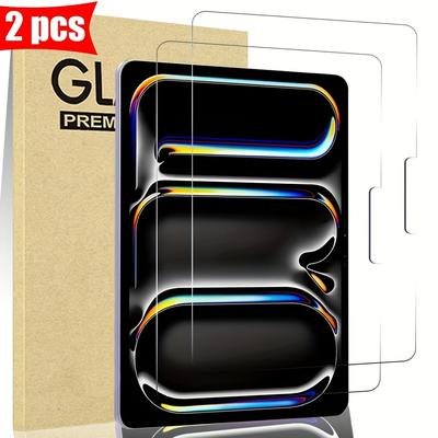 TEMU 2pcs Tempered Glass Screen Protector For Ipad Pro 13 2024 M4 13.0 Inch Models A2925 A2926 High Definition, Scratch-resistant, Bubble-free Installation Image