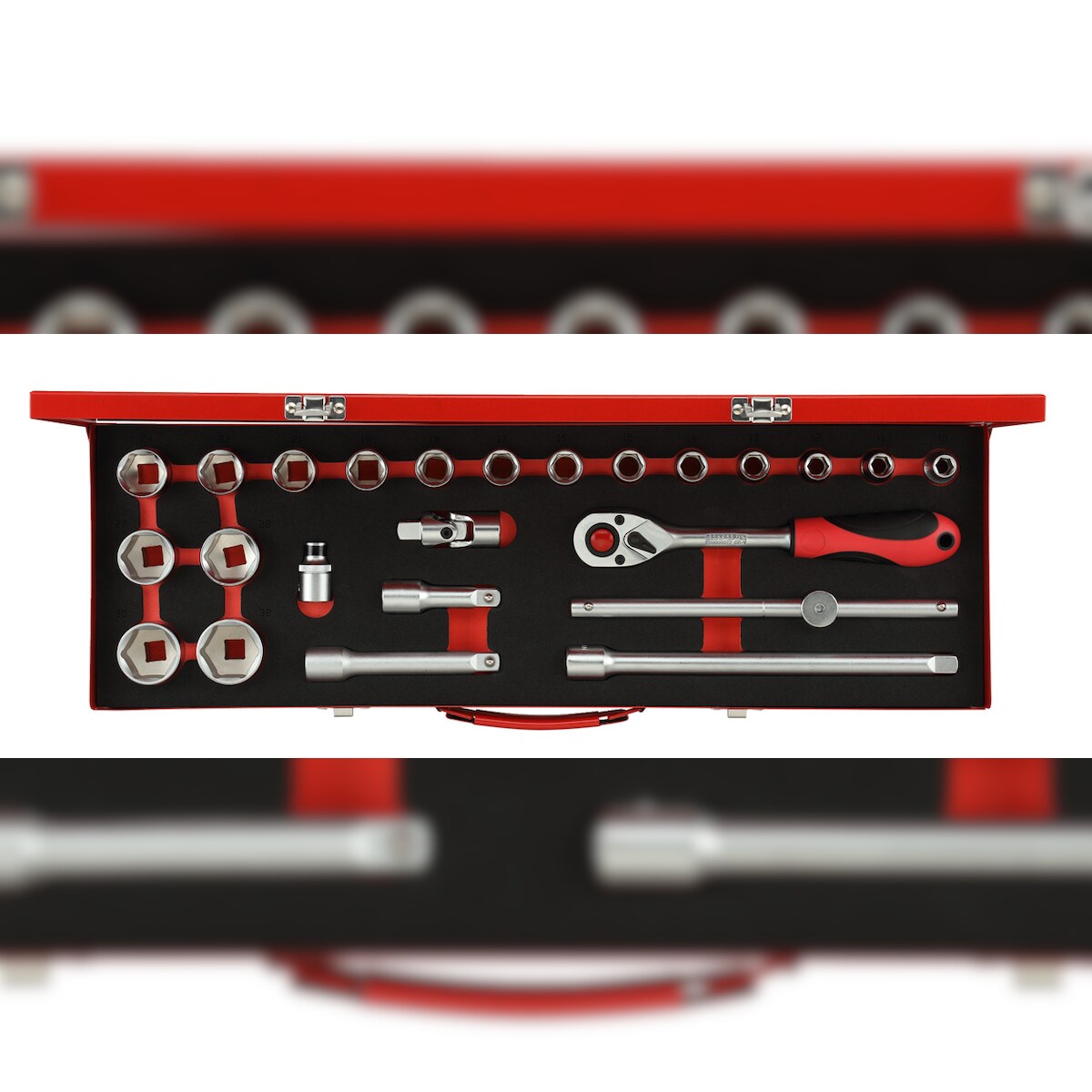GEDORE red Steckschlüssel-Satz 1/2" 10-32mm 24-teilig, R69004024 Image