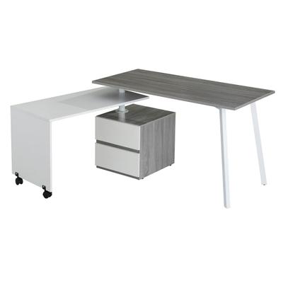 Techni Mobili 51"w Rotating Multi-Positional Computer Desk, Gray