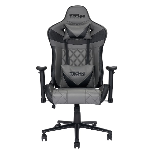 Techni Sport Ergonomic Faux Leather Computer Gaming Chair, Gray