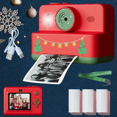Kinder Sofort druck Kamera Fotografie Sofort druck Foto Kind Video recorder Mini Thermo drucker 2,8 in HD Video Weihnachts geschenke