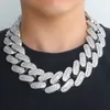 40mm große schwere Hip Hop 5A+ CZ Stein Bling Iced Out Runde kubanische Gliederkette Halskette für Männer Rapper Schmuck Gold Silber Farbe