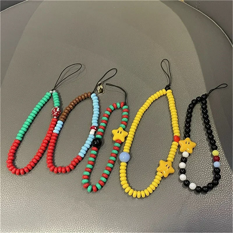 Niedliche gelbe Stern Handy kette Auto Schlüssel tasche Anhänger Kopfhörer Fall hängen Schmuck Image