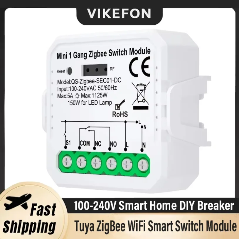 12/24V AC 100-240VTuya ZigBee WiFi Smart Switch Modul Trockenen Kontakt DC Smart Home DIY Breaker relais Arbeit Mit Alexa Google Alice Image