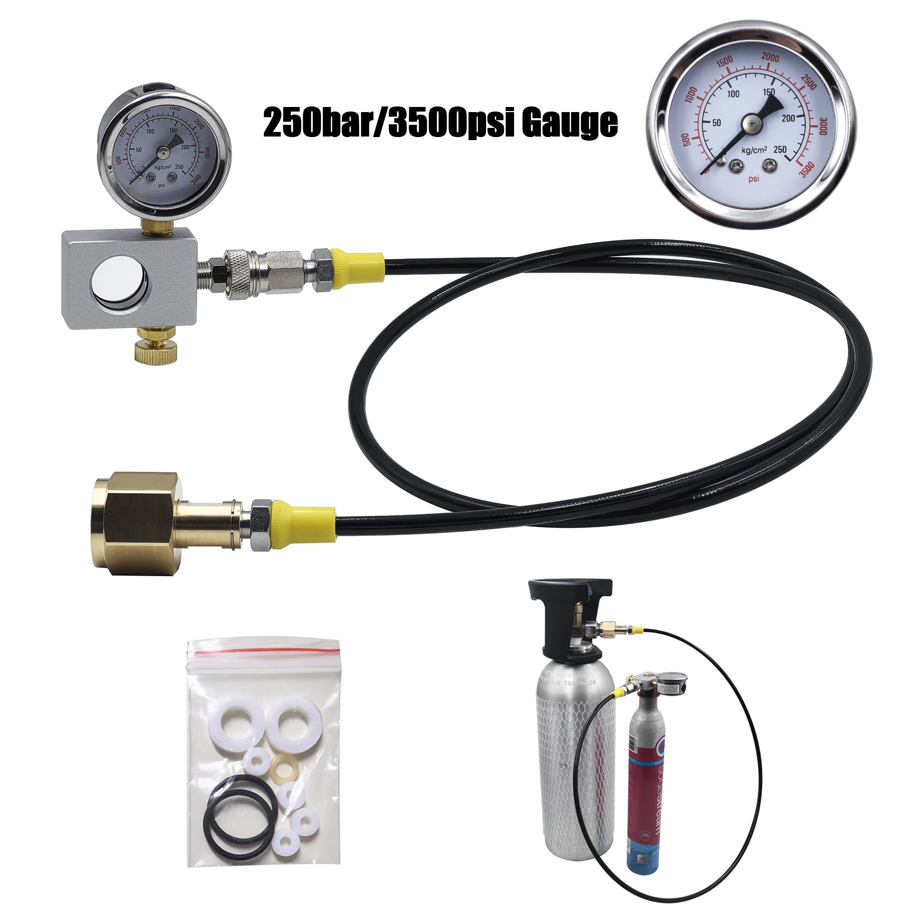 CO2-Zylinder-Nachfüllstation-Adapter, passend für Soda-Wassermaschine Terra, Gaia, DUO, ART Kohlendioxid, rosa Flasche, Schnellanschluss Image