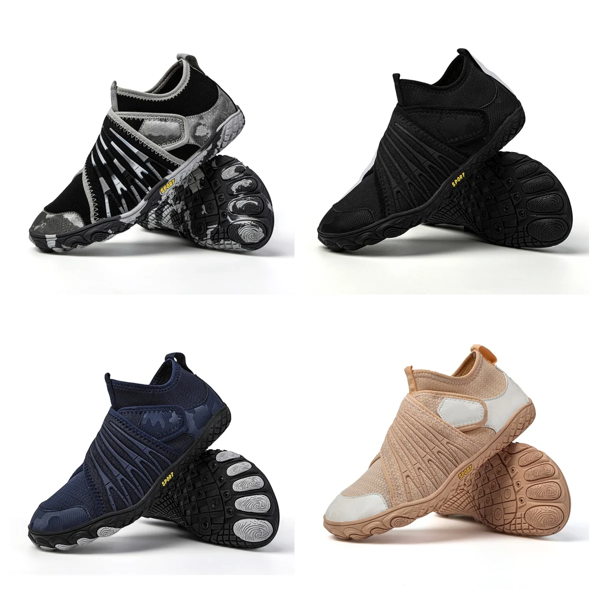 Wasserschuhe für Herren, schnell trocknend, breite Zehenpartie, Aquaschuhe, verstellbare Barfußsocke für Schwimmen, Strand, Fluss, Pool, Surfen Image