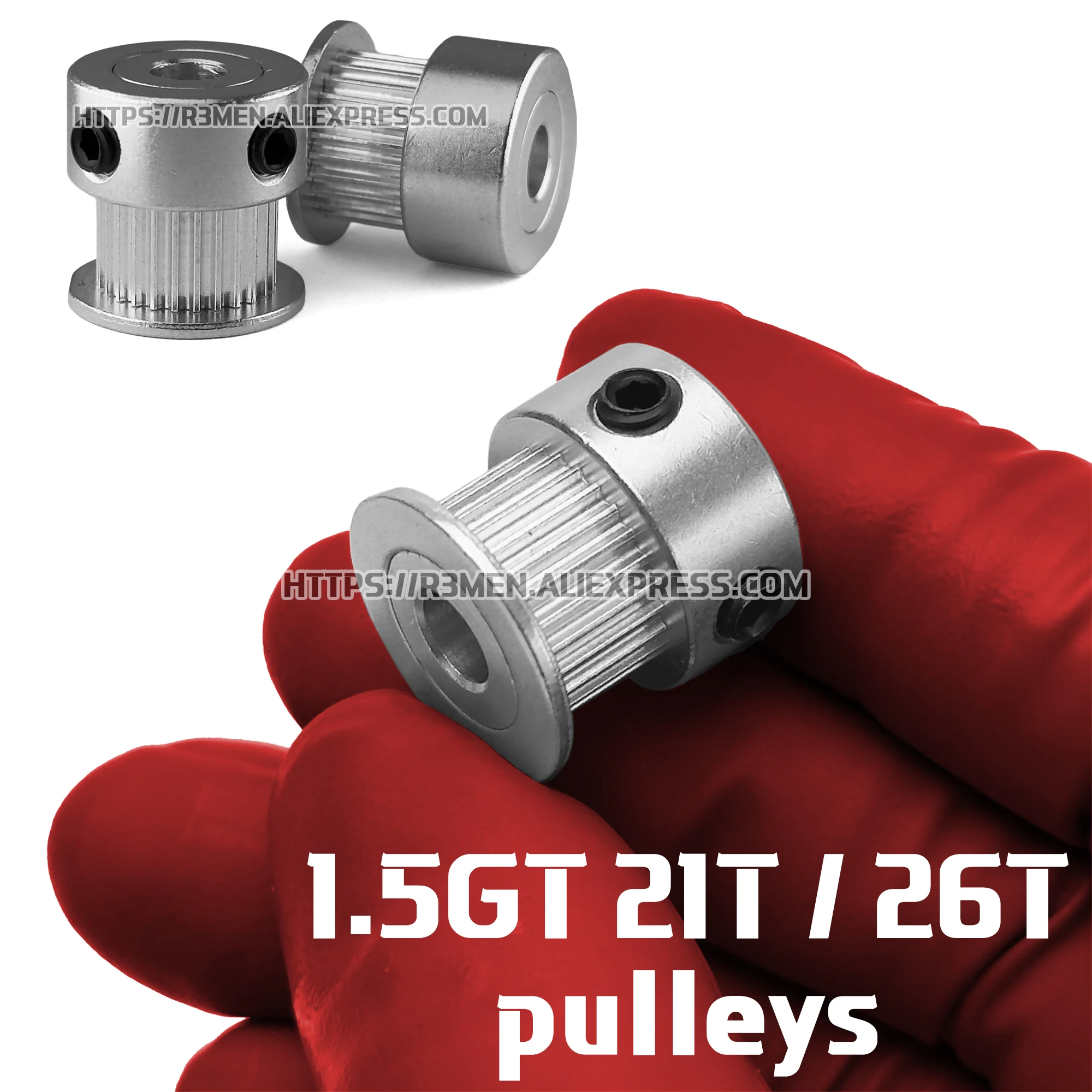 R3men | Niedriger VFA 1,5 GT 21, 26 Zähne Riemenscheibenbohrung 5 mm für 6 mm 9 mm Zahnriemen für 3D-Drucker Image