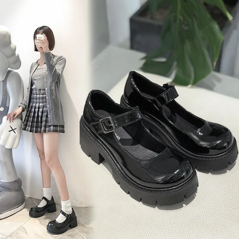 2024 neue Sommer Schuhe Plattform Schuhe Heels Frauen Japanischen Stil Vintage Pumpen für Frauen College Student frauen Schuhe