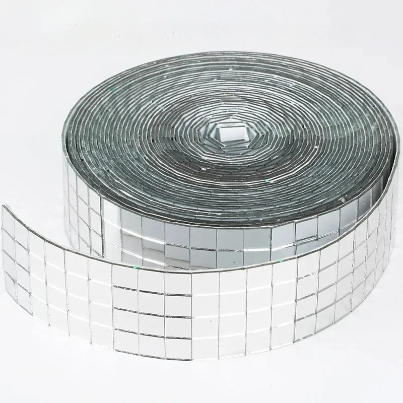 Neue 5x5mm 10x10mm Grid 1 ~ 5meter Selbstklebende Quadratische Mosaik Fliesen Splitter spiegel Mosaik Blatt Für DIY Handmade Handwerk Wand Aufkleber