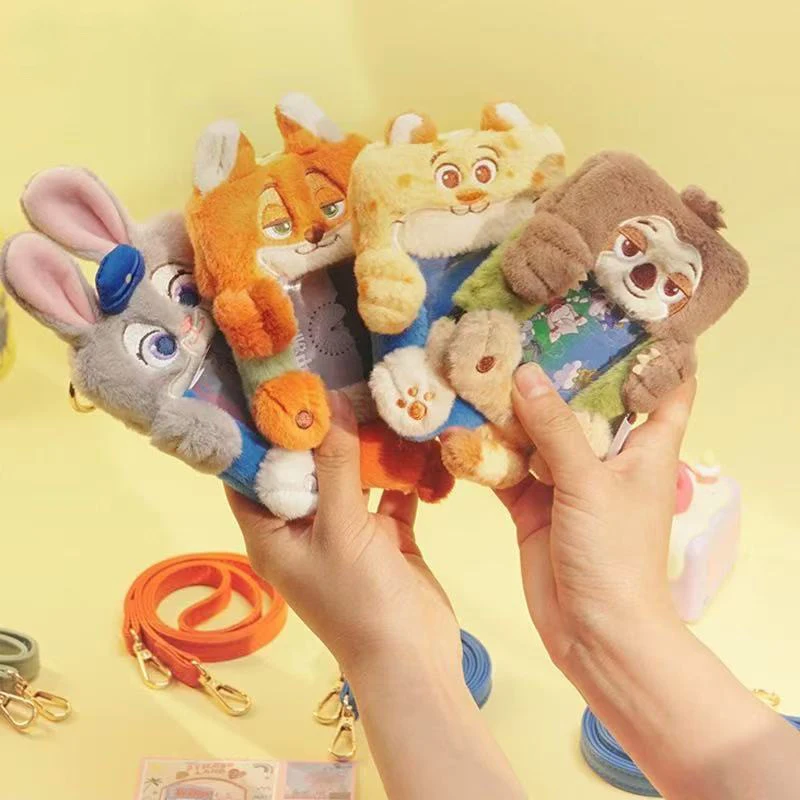 Zootopia Kartentasche Judy Nick Disney Kawaii Niedlicher Cartoon Anime Charakter Tragbare Plüsch Münze Geldbörse Brust Karte Abzeichen Tasche Praktisch Image