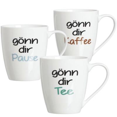 Ritzenhoff & Breker Becher Gönn dir 360 ml 3 Stück weiß, 13x10 cm
