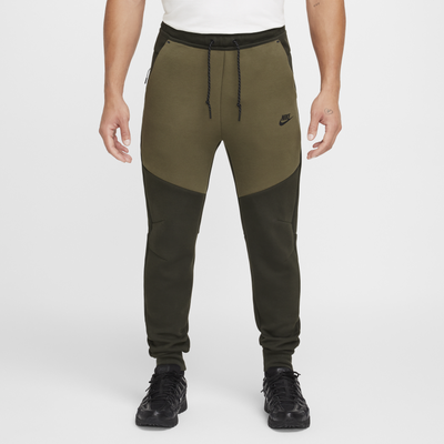 Nike Tech Men's Fleece Joggers - Green - Cotton/Polyester