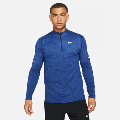 Nike Men's Dri-FIT 1/2-zip Running Top - Blue - Polyester/Elastane