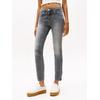 Skinny-fit-Jeans TOMMY JEANS "SOPHIE LW SKN ANK ZIP CH0277", Damen, Gr. 29, Länge 28, grau (denim grau), Denim/Jeans, Obermaterial: 92% Baumwolle, 6% Elastomultiester, 2% Elasthan, unifarben, casual, skinny fit knöchellang, Jeans