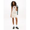 Minikleid TOMMY JEANS "TJW FLAG SWEATER MINI DRESS EXT", Damen, Gr. XXL (44), N-Gr, beige (ecru), Jersey, Obermaterial: 88% Viskose, 12% Polyester, unifarben, casual, Langarm, Kleider