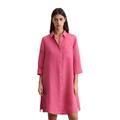 Midikleid MARC O'POLO "in A-Linie geschnitten", Damen, Gr. 42, Normalgrößen, blushed pink, Obermaterial: 100% Leinen; Futter: 100% Baumwolle, unifarben, relaxed fit knielang, 3/4-Ärmel Manschette, Kleider