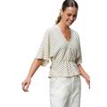 Klassische Bluse ZERO "zero Damen Bluse gestreift mit Fledermausärmeln", Damen, Gr. 40, schwarz-weiß (creamschwarz), Web, Obermaterial: 63% Polyacryl, 37% Polyamid. Ärmelfutter: ohne Futter., gestreift, casual, figurbetont kurz, V-Ausschnitt,...