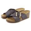 Pantolette VIVANCE "Sandale, Mule, offener Schuh", Damen, Gr. 39, schwarz (schwarz, lila), Obermaterial: 100% Synthetik. Futter: 100% Textilmaterial. Decksohle: 100% Rindsleder. Laufsohle: 100% Synthetik, bedruckt, modisch, Schuhe, mit...