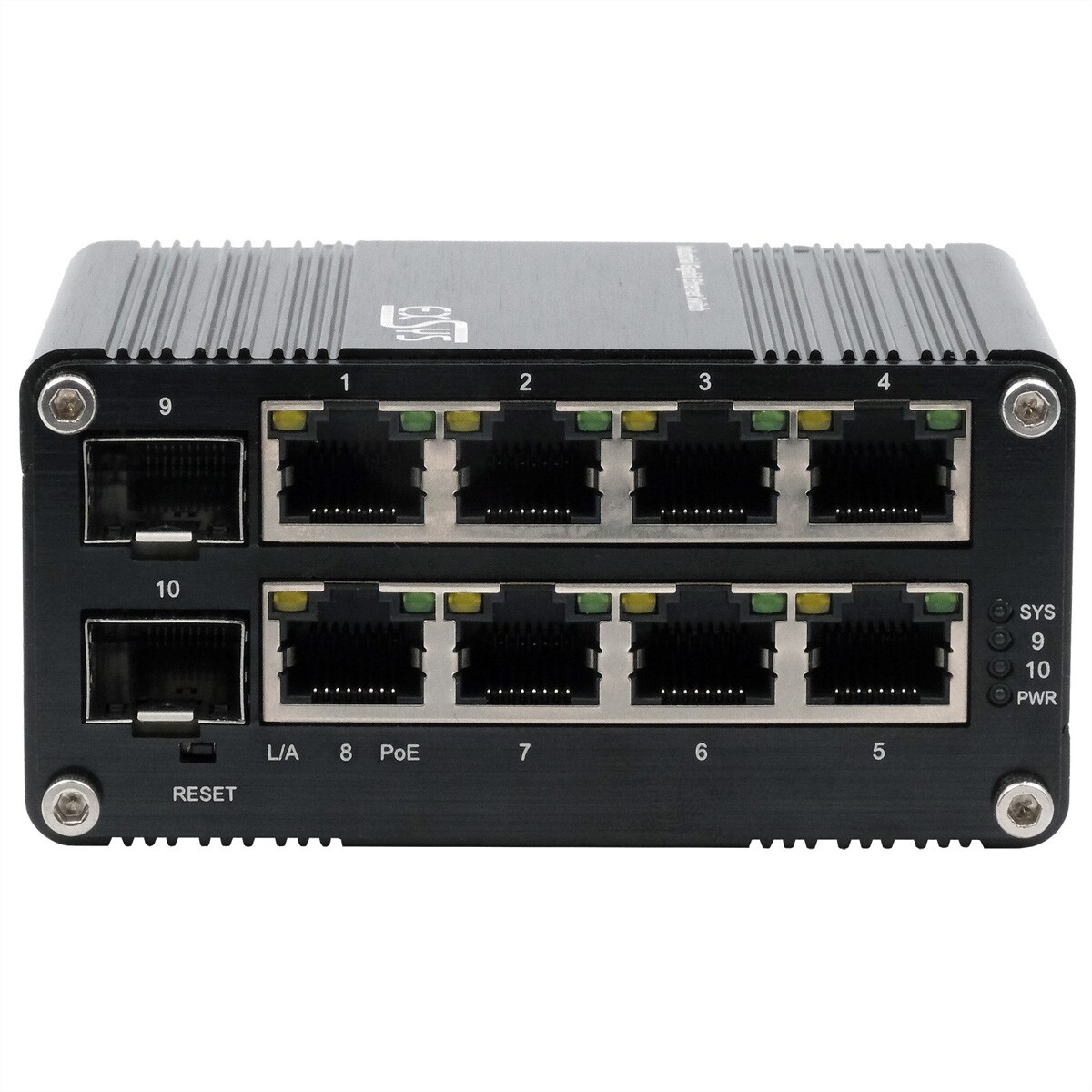 EXSYS EX-62035MPoE-SFP-8+2 Port Industrial Gigabit SFP PoE+ Mini Switch, Web Managed Image