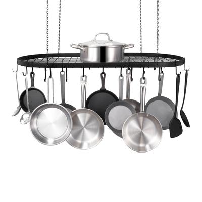 Hanging Pot Rack, Hanging Pot Rack Ceiling Mount, Ceiling Pot Rack with S Hooks, 80 lbs Loading Weight, Ideal for Home