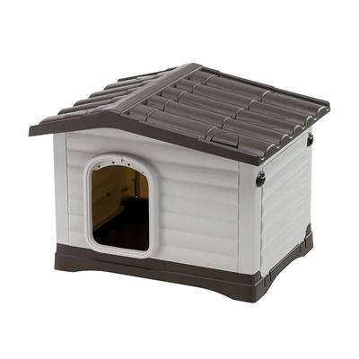Hündehütte Dogvilla 60, Hundehaus aus Kunststoff, 58x48x44cm, grau Image