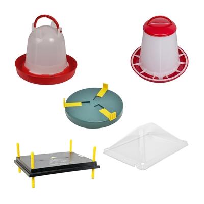 Komplettset 40 x 50 cm Wärmeplatte + Tränke + Futterautomat + Abdeckung + Tränkenwärmer Image