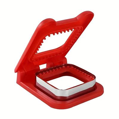 TEMU Stainless Steel + Plastic Material Sandwich Maker - 1pc, Square Sealing And Cutting Tool For Bread Slices, Suitable For Diy Kitchen Baking Tools For Homemade Bread And Toast, Food Contact Safe Image