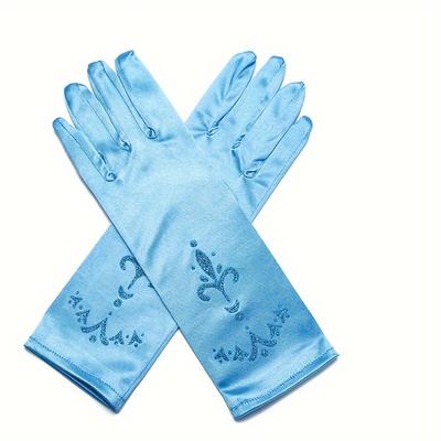 TEMU A Pair Of Princess Girl Costume Frost Print Gloves Image