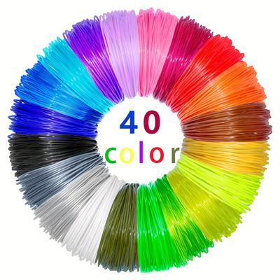 TEMU 1pc 40 Colors Pla Filament For 3d Pen, 1.75mm Diameter, 118.11 Inches Each, Total 4724.5 Inches, Plastic Material, No Battery