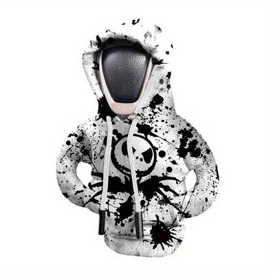 TEMU 1pc Hoodie- Shift Knob Cover - Dustproof Polyester, Fits Most Vehicles - Ideal Car Accessory & Unique Gift Idea, Image