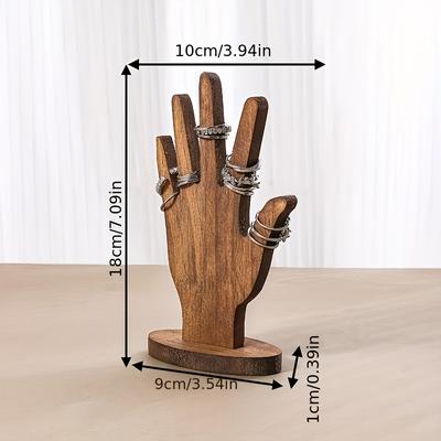 TEMU 1pc Of Wooden Mangosteen Stand - A Display Rack For Bracelets And Bangles, Featuring Decor Style Suitable For Nordic Aesthetics And Festive Arrangements. Image