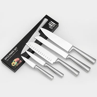 TEMU 5pcs Professional Kitchen Knife Set, Chef Knife Set Stainless Steel Knife Set Image