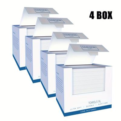 TEMU Of 26*30cm Disposable Facial Towels Non-fluffy Cleansing Cloths Super Absorbent Reusable Suitable For Skincare, Makeup Removal, And Face Cleaning 40pcs/box Image
