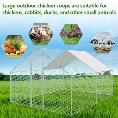 TEMU Chicken Coop, Chicken Cage, Outdoor Enclosure With Safety Lock, Galvanised Steel, Waterproof Material, With Awning Easy To , Outdoor , Room For Chickens, Ducks, Rabbits And Other Small Animals Image