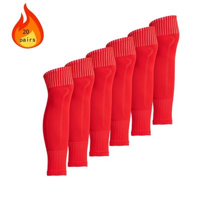 TEMU 20 Pairs Of Red Knee-socks - Long, Design For Basketball, Football, Running - Polyester Blend, Knit Fabric, 45cm Length, Athletic Socks|noshow Socks|stretchy Material Image
