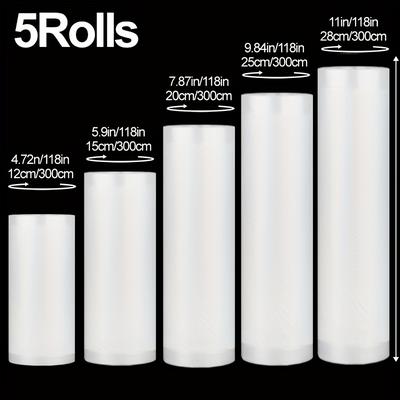 TEMU 5pcs Set Of Ultra-bargaining Food Vacuum Sealer Bags - Long-, , No Electricity Needed, Sous Vide, Storage, And Meal Pre Image