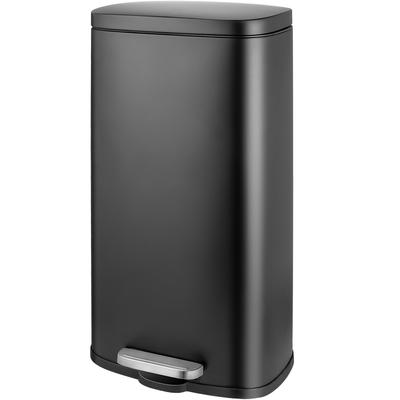 TEMU 30l Stainless Litter Disposal Bin, Slow-close Step Trash Can With Inner Bucket, Handle Included, Durable + Easy To Clean + Odor-proof, Suitable For Courtyard, Kitchen, Living Room, Office Image