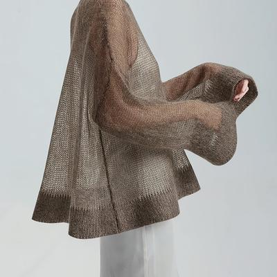 TEMU Casual Loose-fitting Round-neck Plain Sweater For Everyday Wear[nian Nian] Image