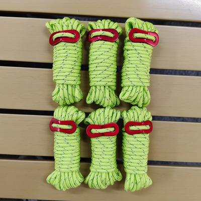 TEMU 6pcs Reflective Camping Rope With Double-eye - Durable Tent Rope, Reflective Tent Rope, Very Suitable For Tents, Tarps, Canopies Image