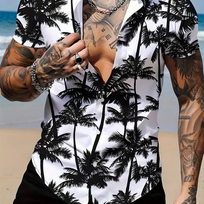 TEMU Men's Short-sleeve Shirt With 3d Digital Printing Image