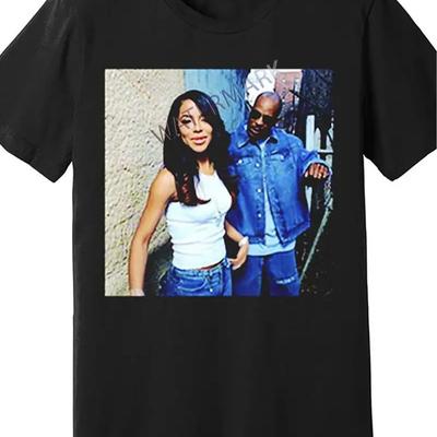 TEMU 1pc Dmx Casual Cotton Tshirt, Mens Crew Neck Short Sleeve Graphic Tee, Medium Stretch Knit Fabric, Regular Fit Solid Color Black Image
