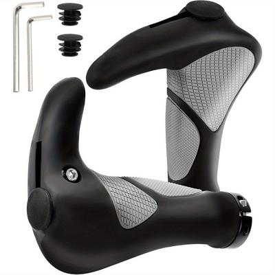 TEMU Ergonomic Bicycle Grips, Horn Handlebar Grips For Mtb, Trekking Bike, E-bike, , Racing Bike And Folding Bike Image