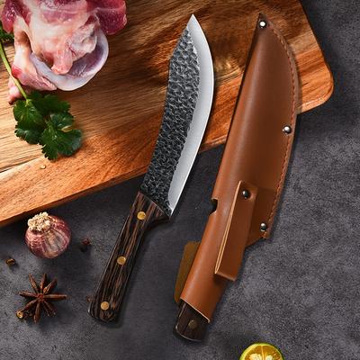 TEMU Hand Kitchen Butcher Knife, Kitchen Knife, Food Grade Stainless Steel Blade, And Sharp, With Human Non-slip Engineering Handle, Dishwasher Safe Image