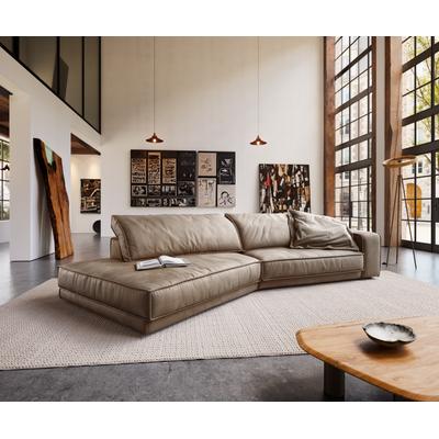 DELIFE Big-Sofa Snoosh 400x150 cm Mikrofaser Schlamm Vintage Recamiere links, Big Sofas Image