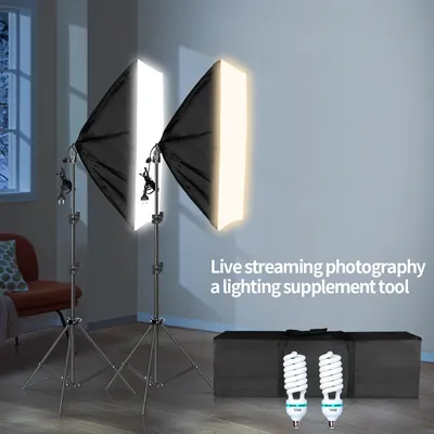 SH Photography 50x70CM Softbox Lighting Kits Professional Light Box System With E27 Photographic Bulbs Photo Studio Equipment